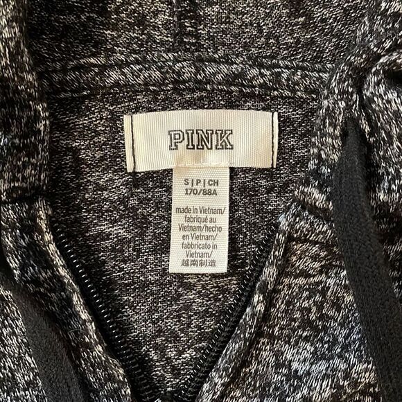 PINK‎ Full Zip Sweatershirt. Hoodie. Size Small Black/White - Picture 6 of 8